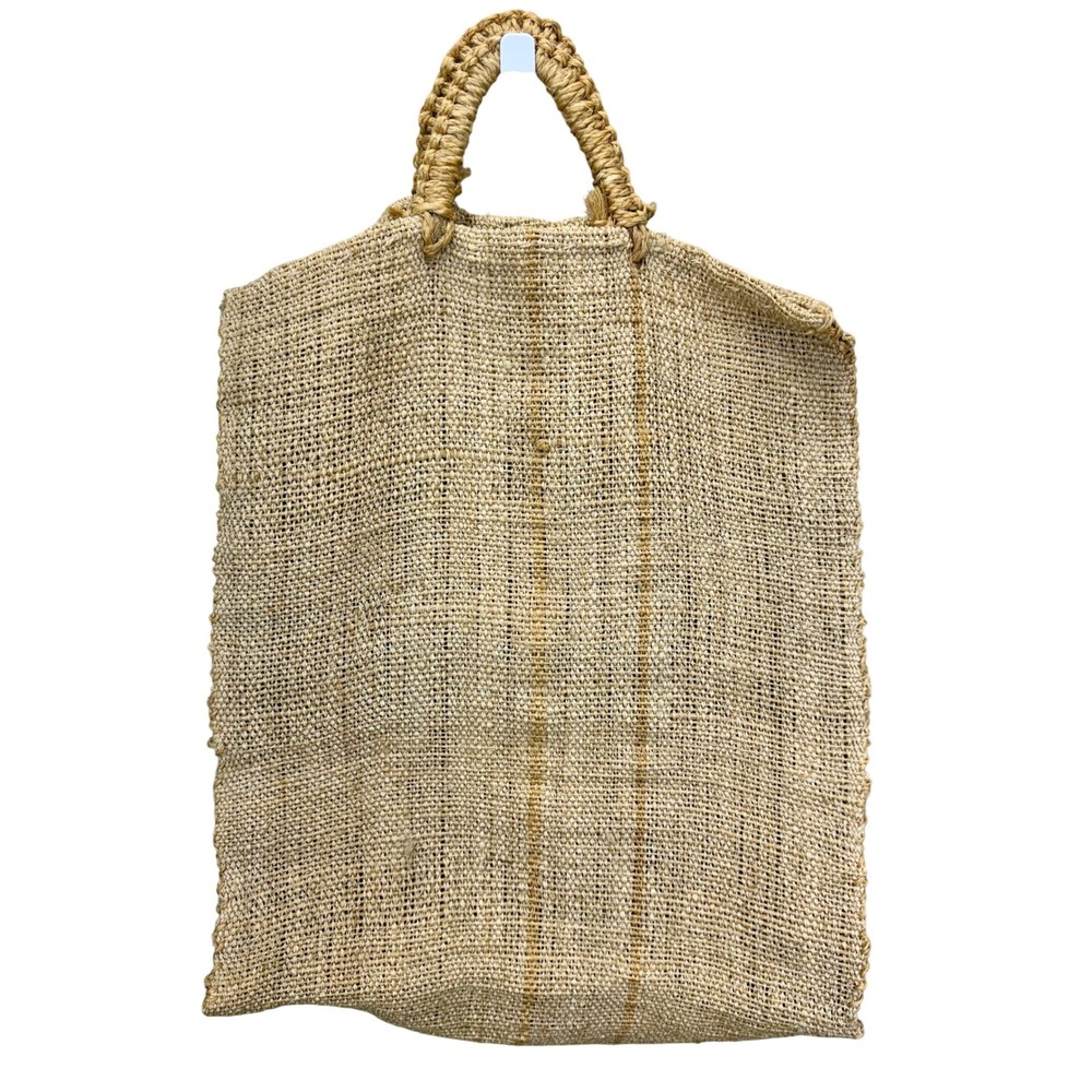 VTG Natural Jute Large Woven Tote Bag Braided Handle Rustic Boho Market Beach